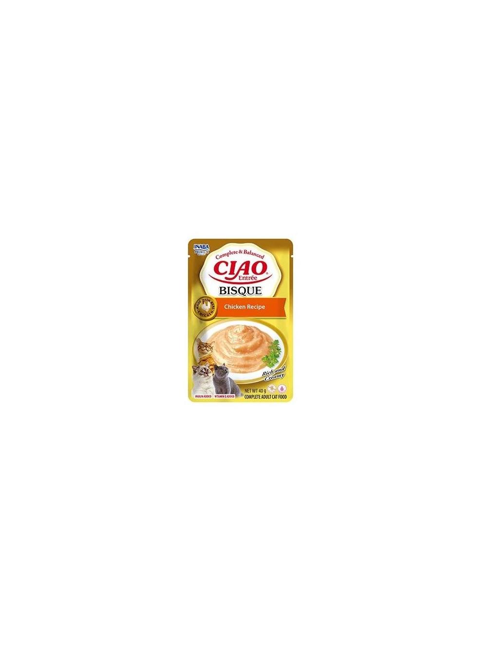 INABA  Cat Ciao Bisque - karma uzupełniająca dla kota o smaku kurczaka40g