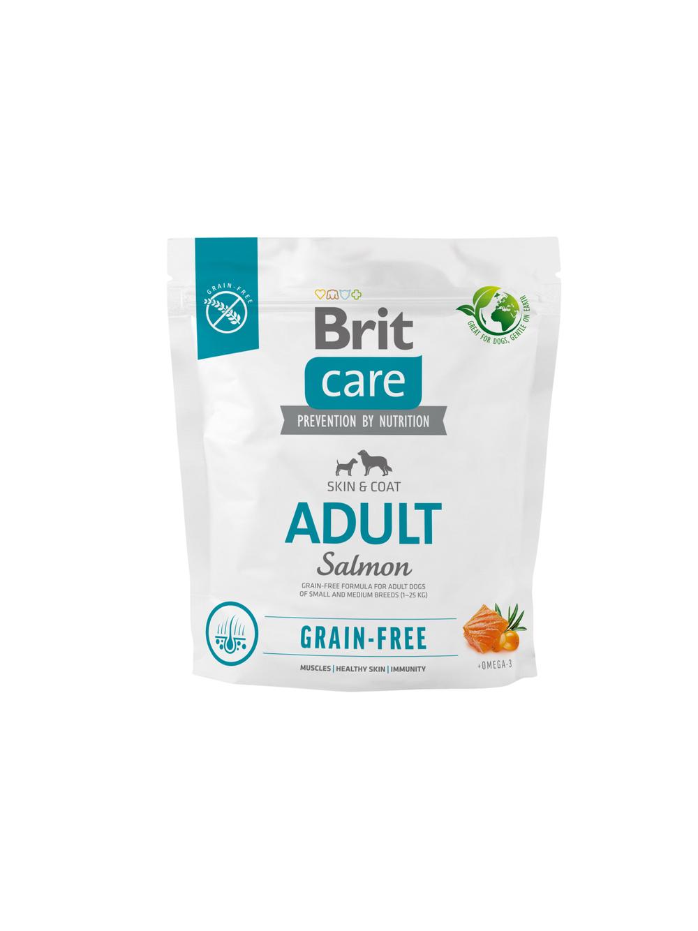 BRIT CARE Grain-free Adult Salmon 1kg  \ Opakowanie uszkodzone (9292) !!!