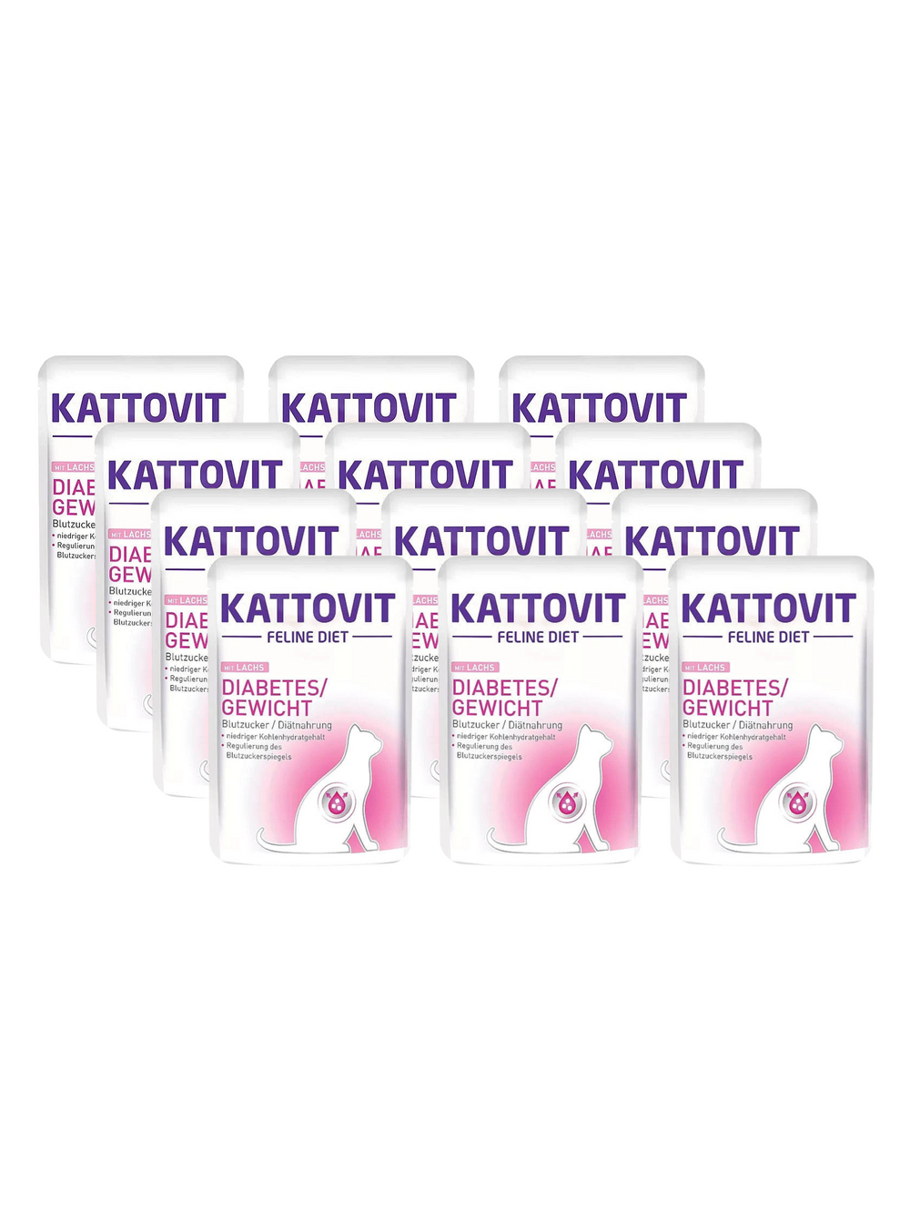 Kattovit Diabetes/Gewicht łosoś 12x85g saszetka