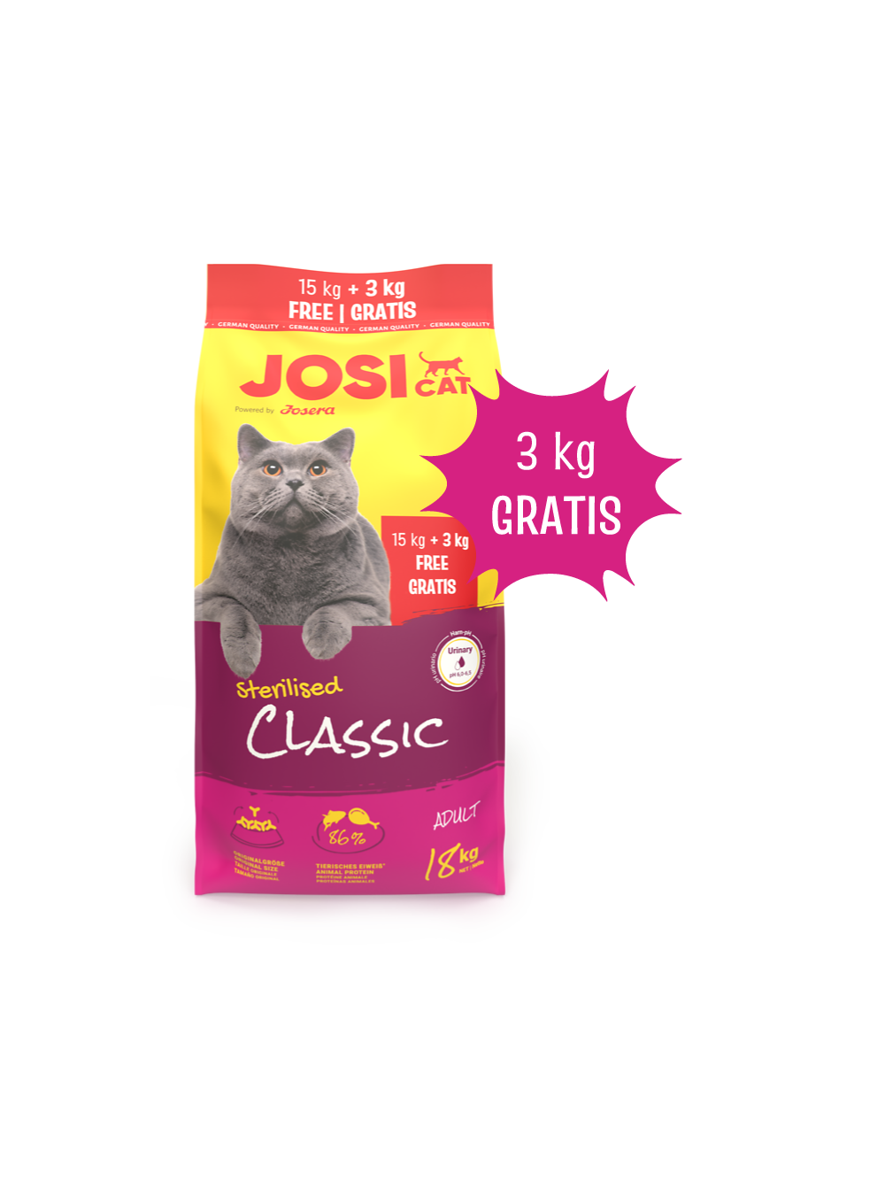 JOSERA JosiCat Classic Sterilised 15+3kg