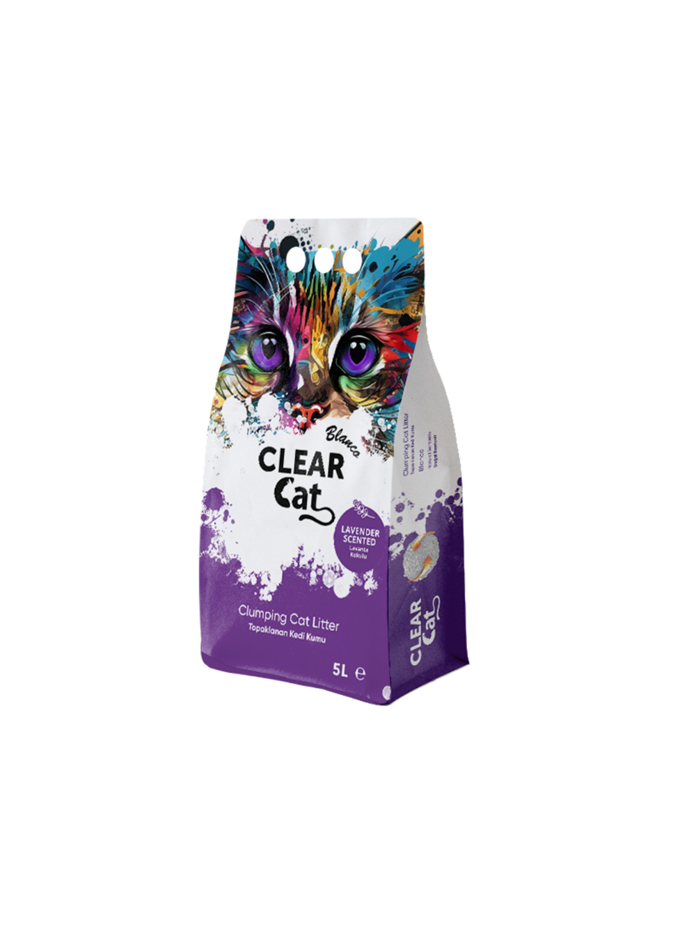Clear Cat Blanco Lawenda żwirek bentonitowy 5l- 3,8kg /opakowanie uszkodzone (8960,8864,9121)!!!