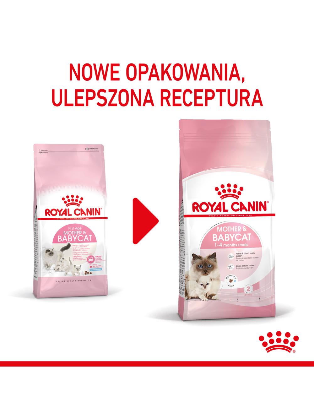 ROYAL CANIN Mother&Babycat karma sucha dla kotek w okresie ciąży, laktacji i kociąt od 1. do 4. miesiąca życia 2 kg + Royal Canin piłka dla kota GRATIS!!