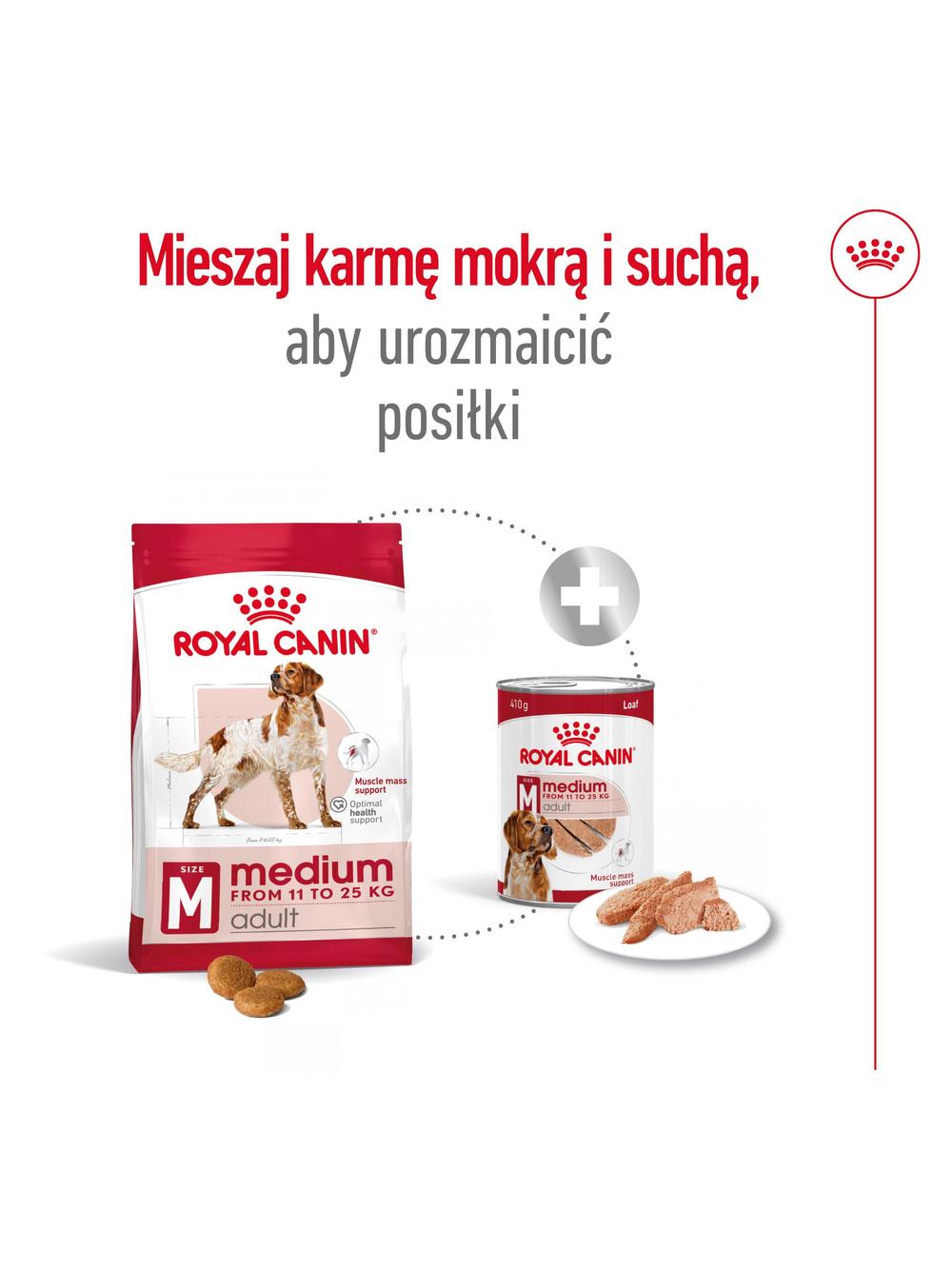 ROYAL CANIN®   Medium Adult 14,6 kg karma sucha dla psów dorosłych ras średnich, do 7 roku życia / Opakowanie uszkodzone (9529) !!!