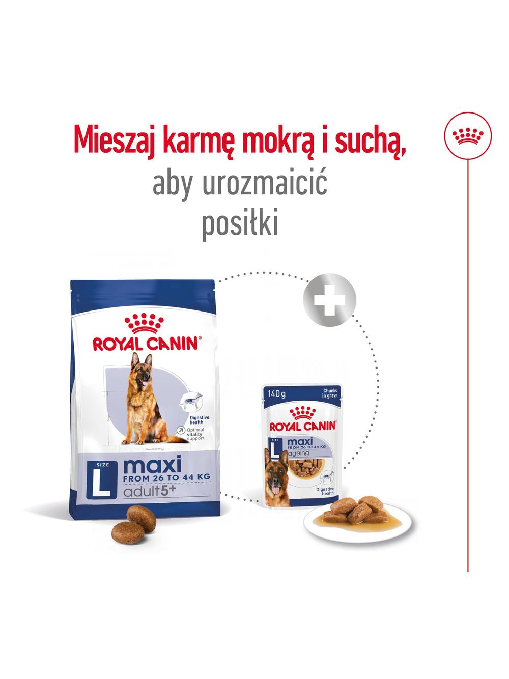 ROYAL CANIN Maxi Adult 5+ 15kg karma sucha dla psów starszych, od 5 do 8 roku życia, ras dużych / Opakowanie uszkodzone (8768,8995)!!!