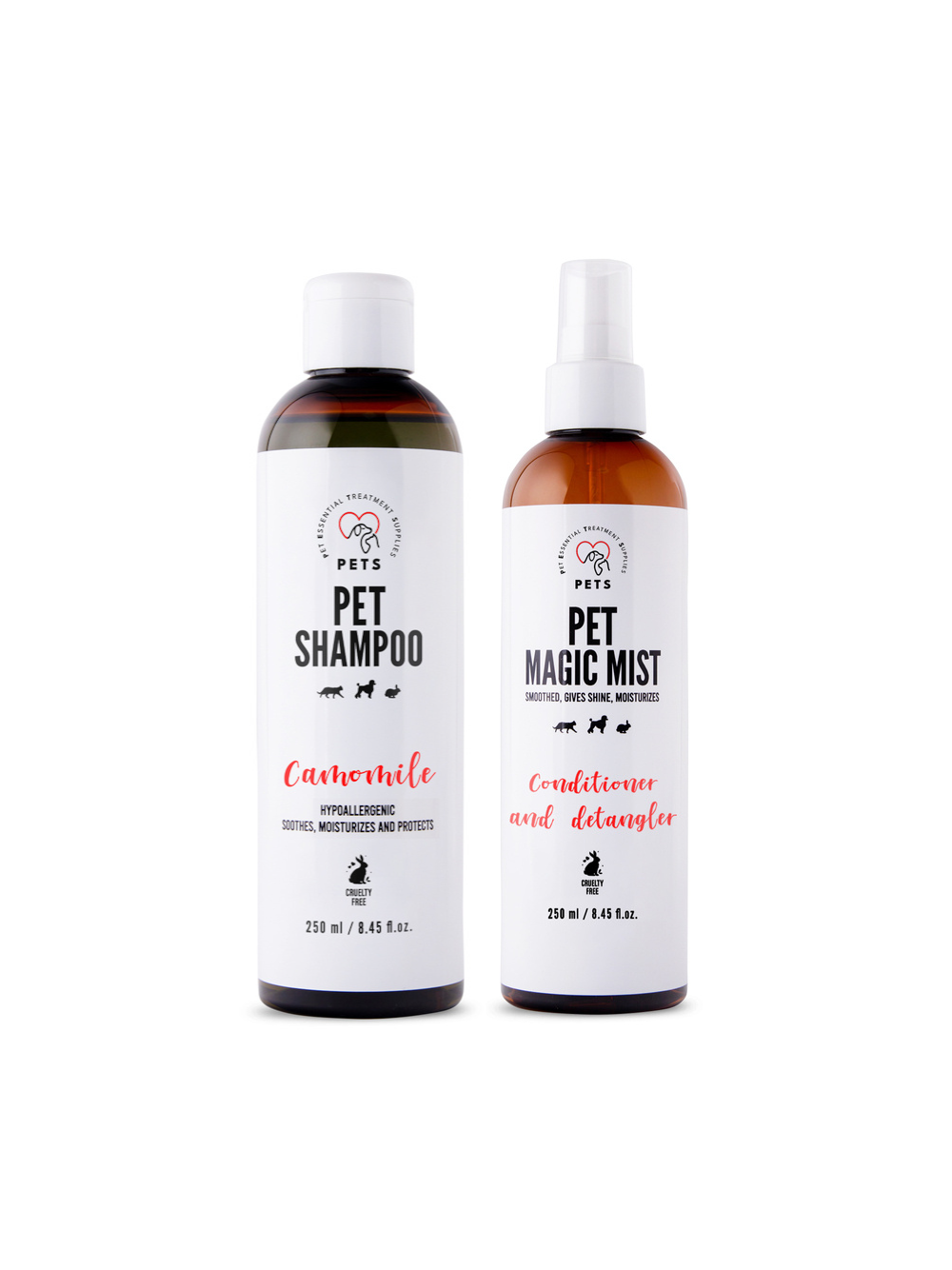 PET Shampoo Camomile_Szampon Rumiankowy 250ml Hypoallergenic + Pet Magic Mist - Magiczna Mgiełka do Sierści 250ml Łatwe rozczesywanie i odżywiona sierść