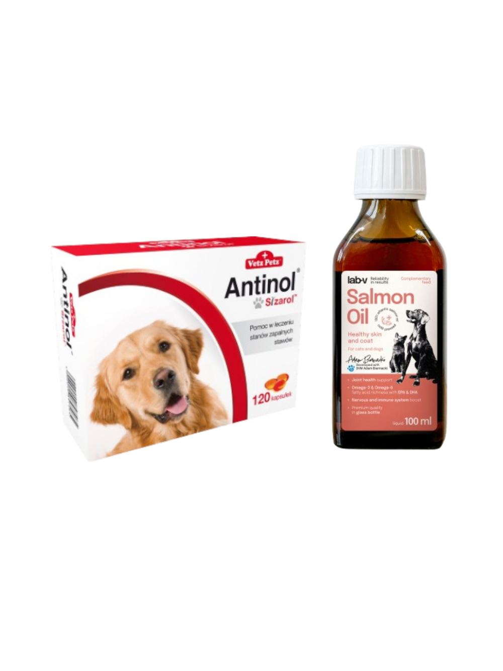 BIOVICO ANTINOL SIZAROL PIES 120 tabletek NA STAWY + Lab-V Olej z Łososia 100% Dla Psa i Kota w Każdym Wieku 100ml Tłoczony Na Zimno GRATIS !!!