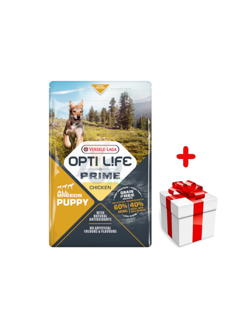 VERSELE-LAGA Opti Life Prime Puppy 2,5kg - karma bezzbożowa dla szczeniąt z kurczakiem + niespodzianka dla psa GRATIS!