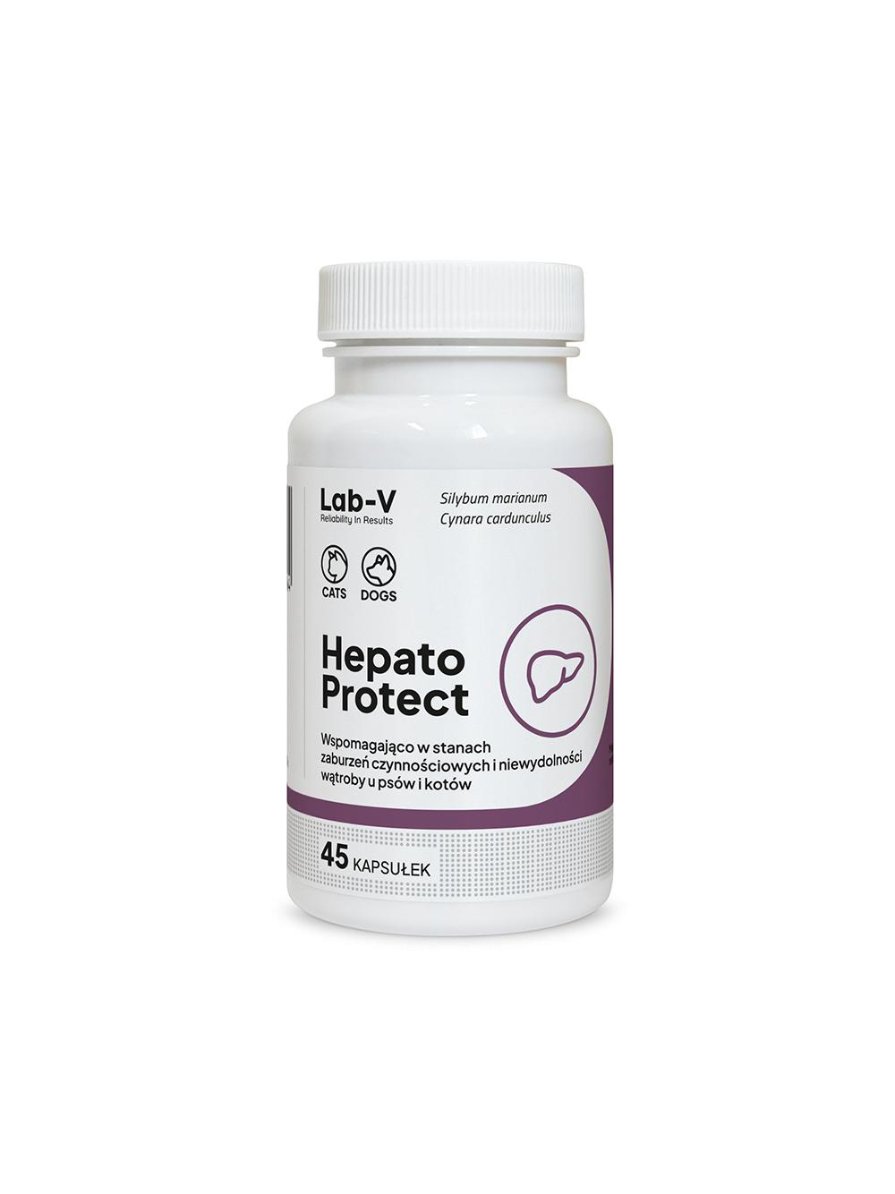 Lab-v Hepato Protect – Wspomaganie funkcji wątroby dla psów i kotów 45 kapsułek