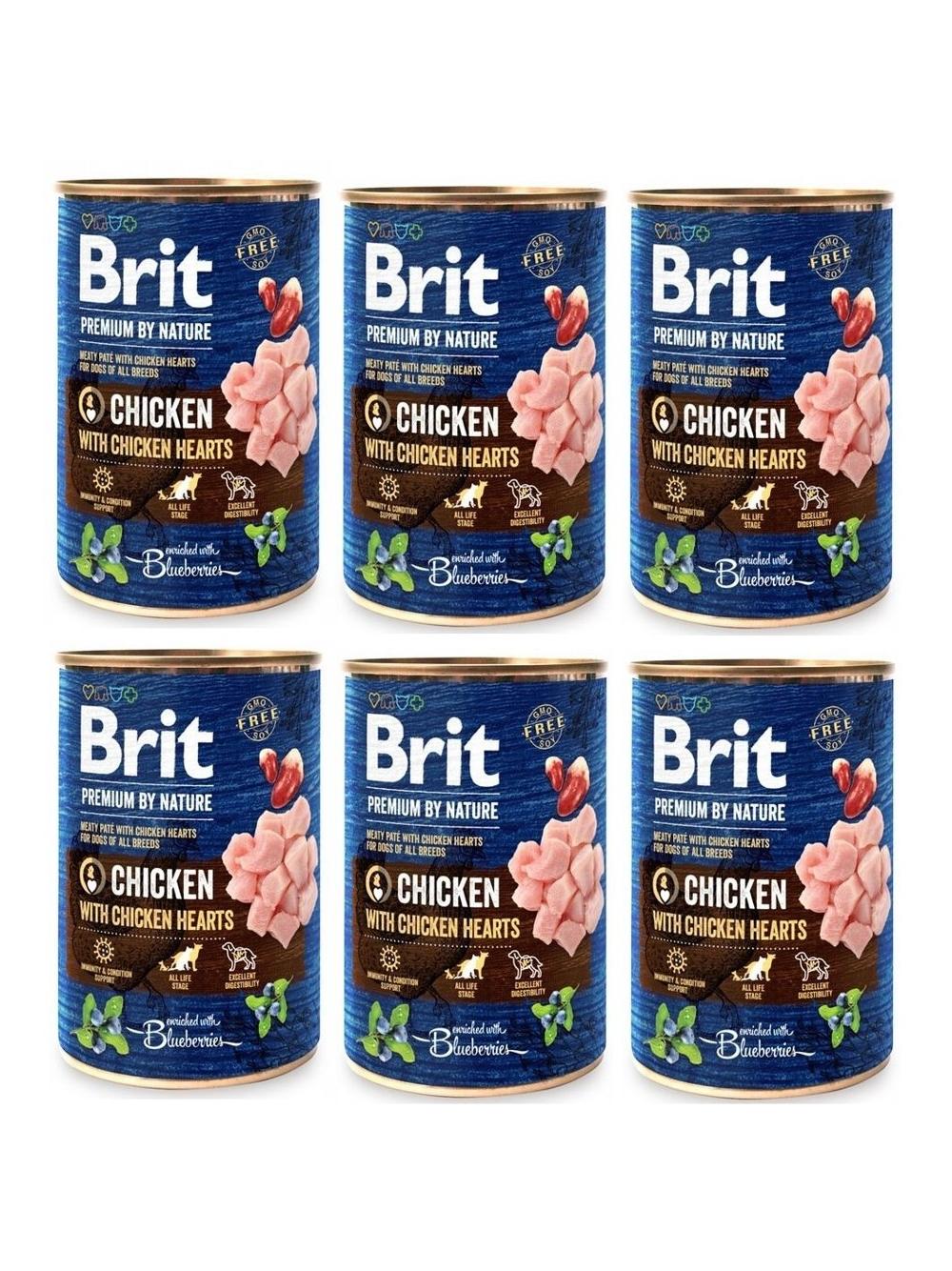 Brit Premium by Nature Chicken With Chicken Hearts 6x400g