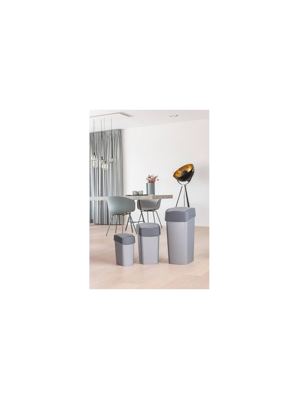 Curver Kosz na śmieci "FLIP BIN" 10L Srebrny/grafit