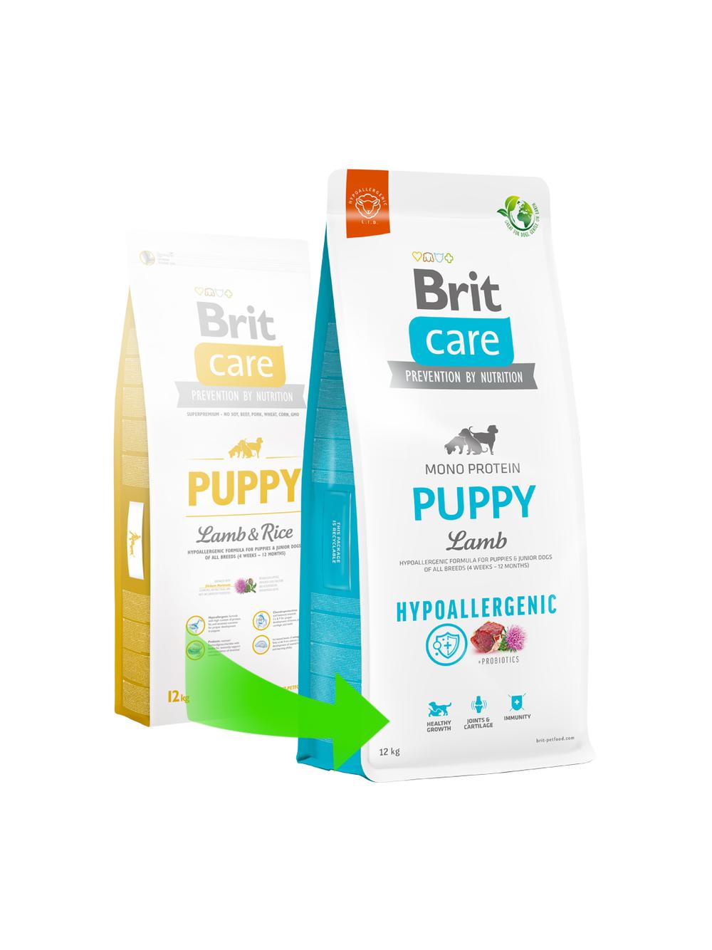 BRIT CARE Hypoallergenic Puppy Lamb 12kg/ opakowanie uszkodzone (8732)!!!