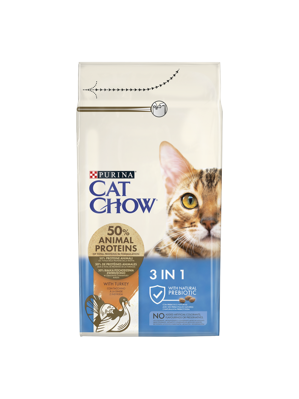 PURINA Cat Chow 3in1 Karma bogata w indyka 1,5kg