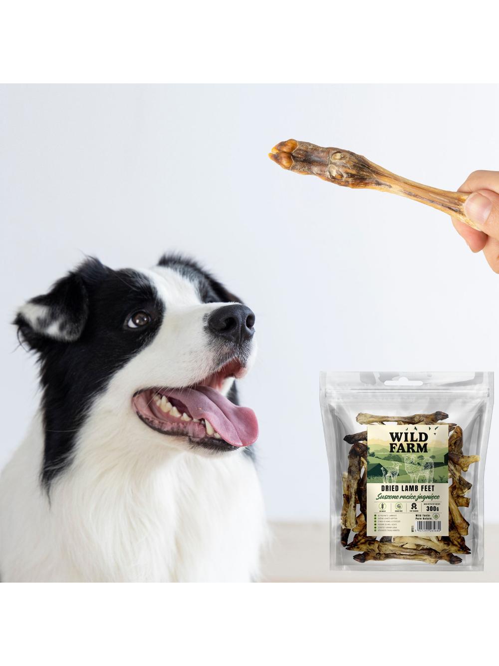 WILD FARM Suszone racice jagnięce 300g przysmak dla psa