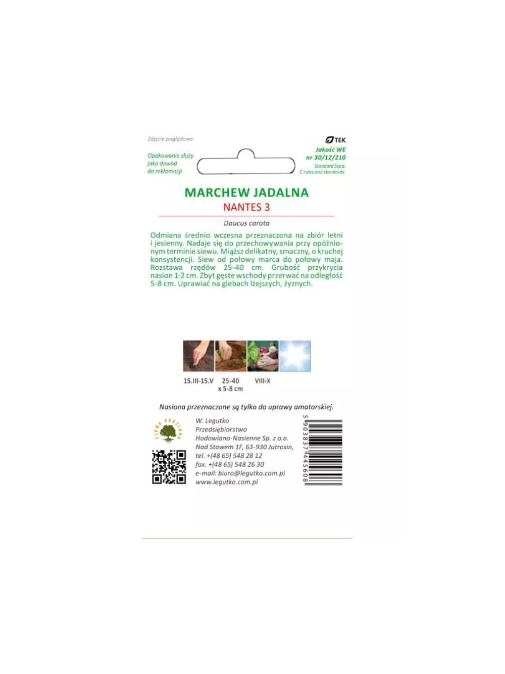 Marchew jadalna Nantes 3 (Nantejska) - śr. wczesna
