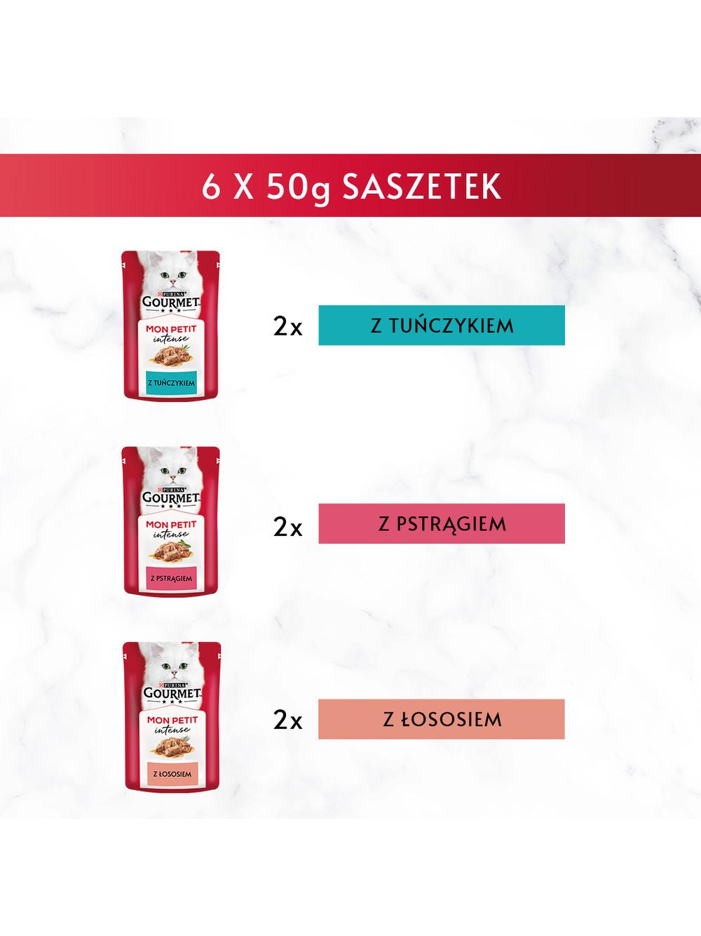 GOURMET mon Petit Pokarm dla kotów - MIX Rybny 48x50g