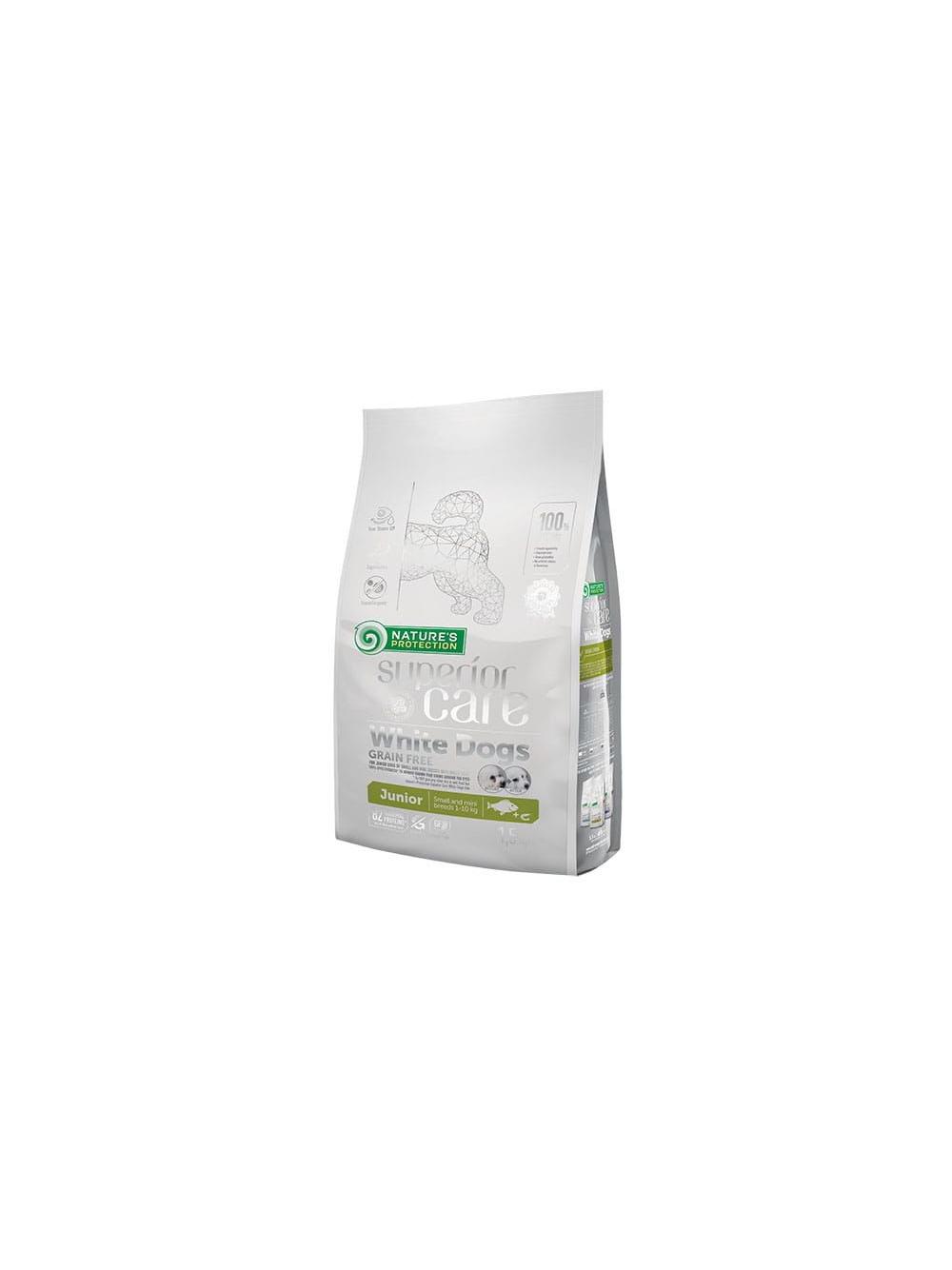 NATURES PROTECTION Superior Care White Dogs Grain Free White Fish Junior Small Breeds 1,5kg