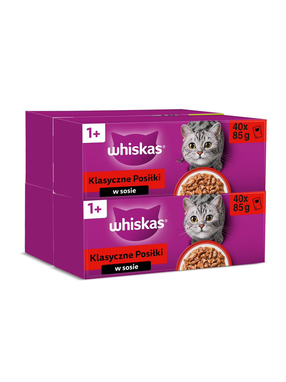 WHISKAS Adult saszetki 160x85g Klasyczne Posiłki - mokra karma dla dorosłego kota, w sosie (kawałki z: wołowiną, kurczakiem, jagnięciną, drobiem)