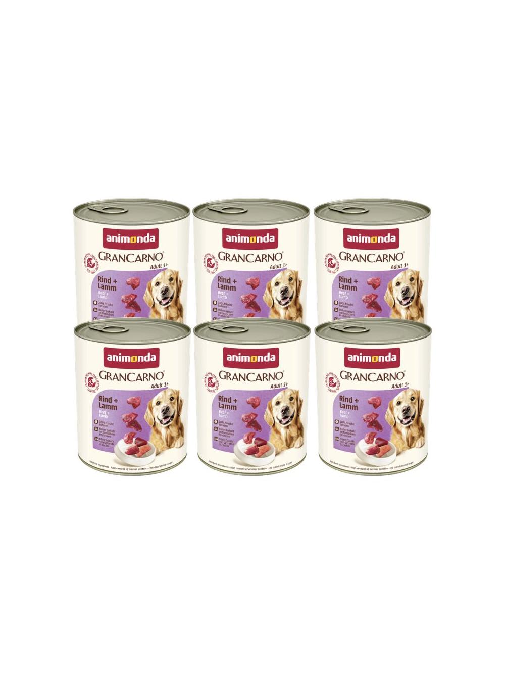 ANIMONDA GranCarno Adult Dog smak: Wołowina + jagnięcina 6 x 800g