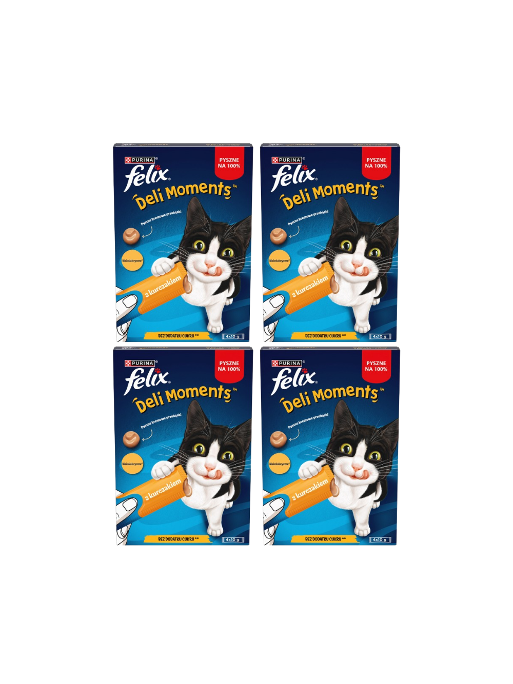Felix Deli Moments Kremowe przekąski dla kotów z kurczakiem 4x(4x10g)