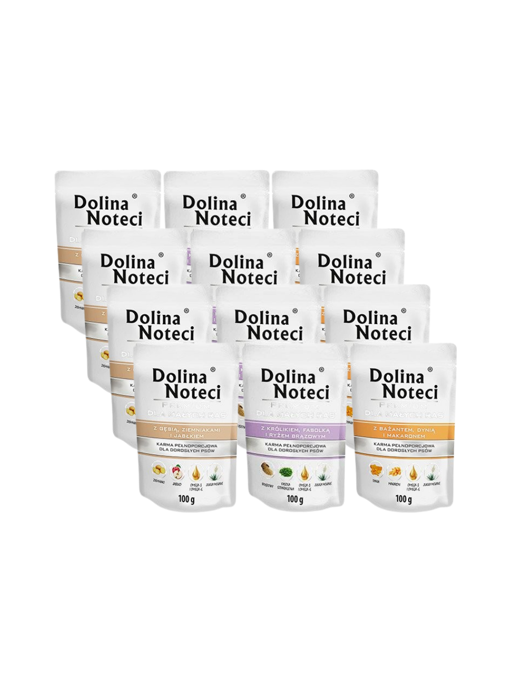 Dolina Noteci PREMIUM dla psów małych ras - Mix smaków -12x100g