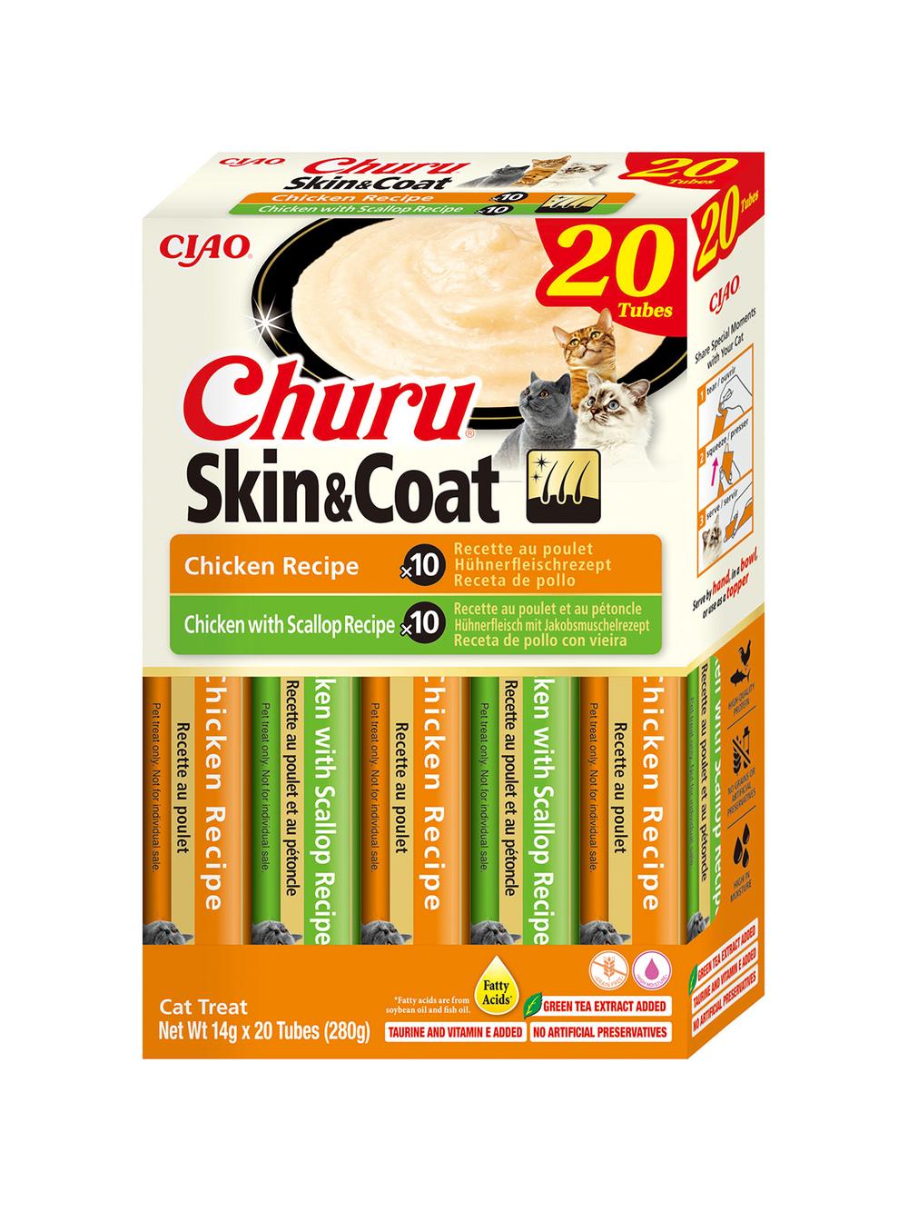 INABA Churu Skin & Coat dla kota o smaku kurczaka