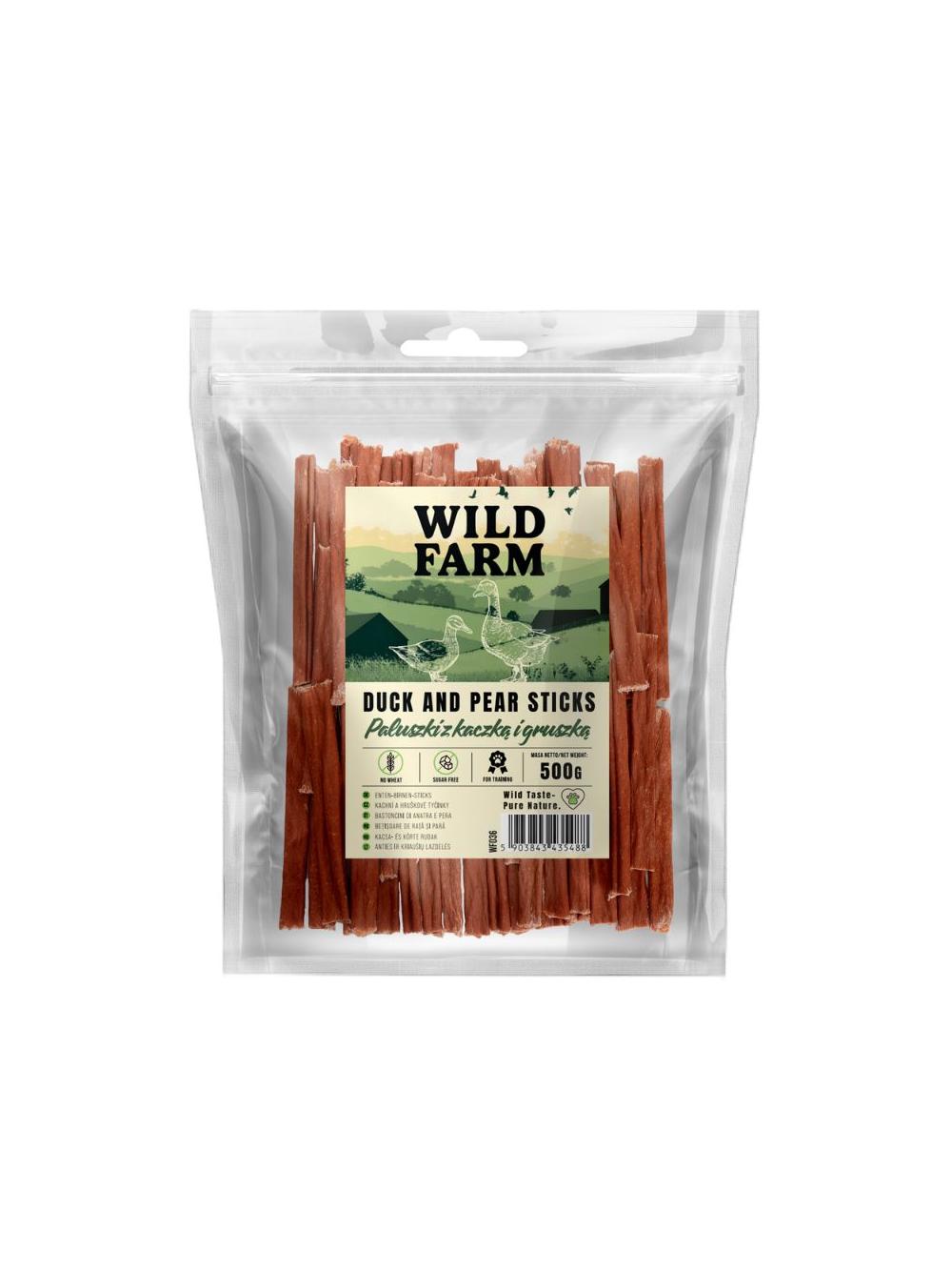 WILD FARM Paluszki z kaczką i gruszką 500g przysmak dla psa