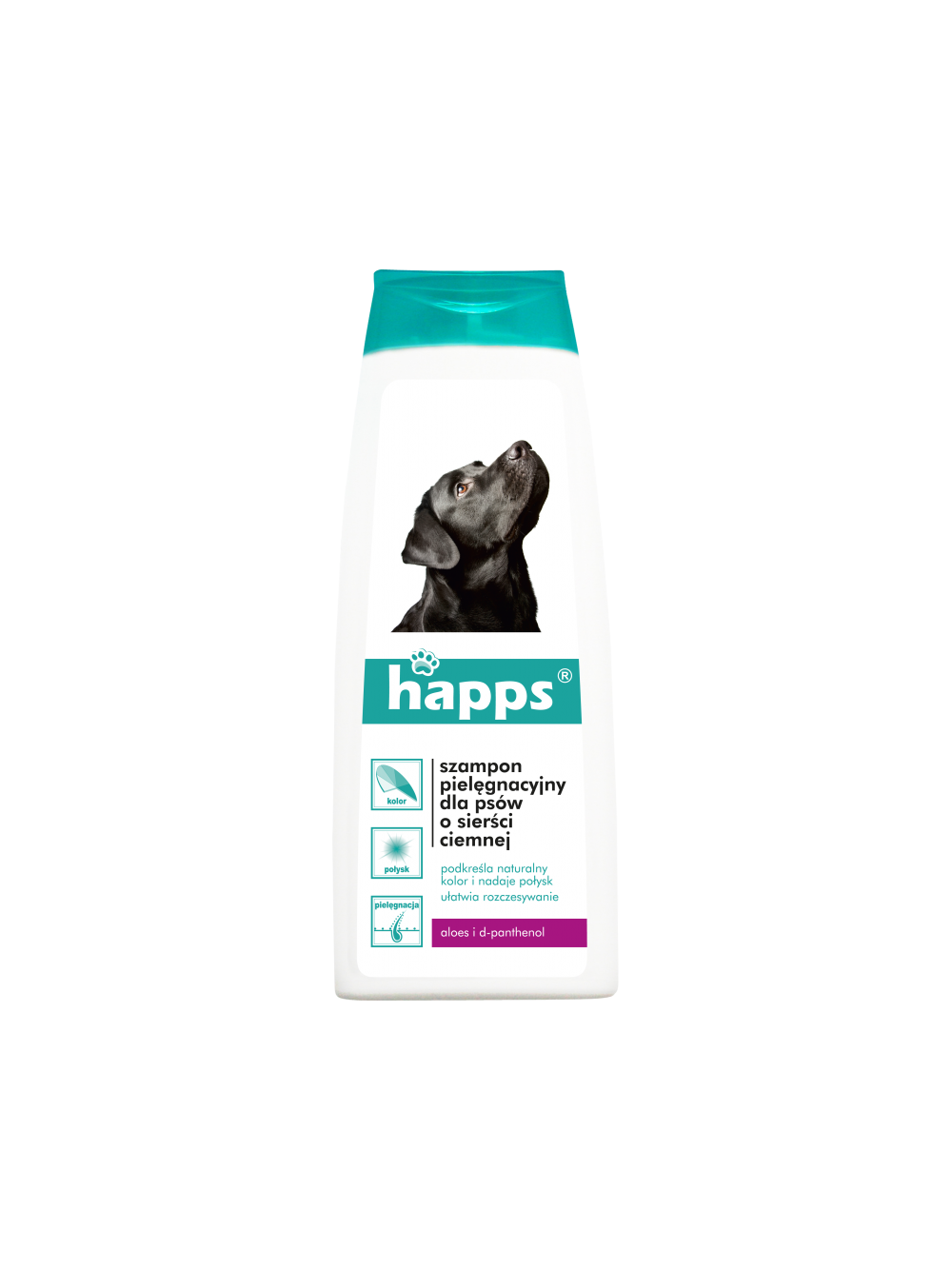 HAPPS - szampon pielęgnacyjny dla psów o sierści ciemnej 200ml +2x Czyścik do usuwania sierści - łapka GRATIS!!