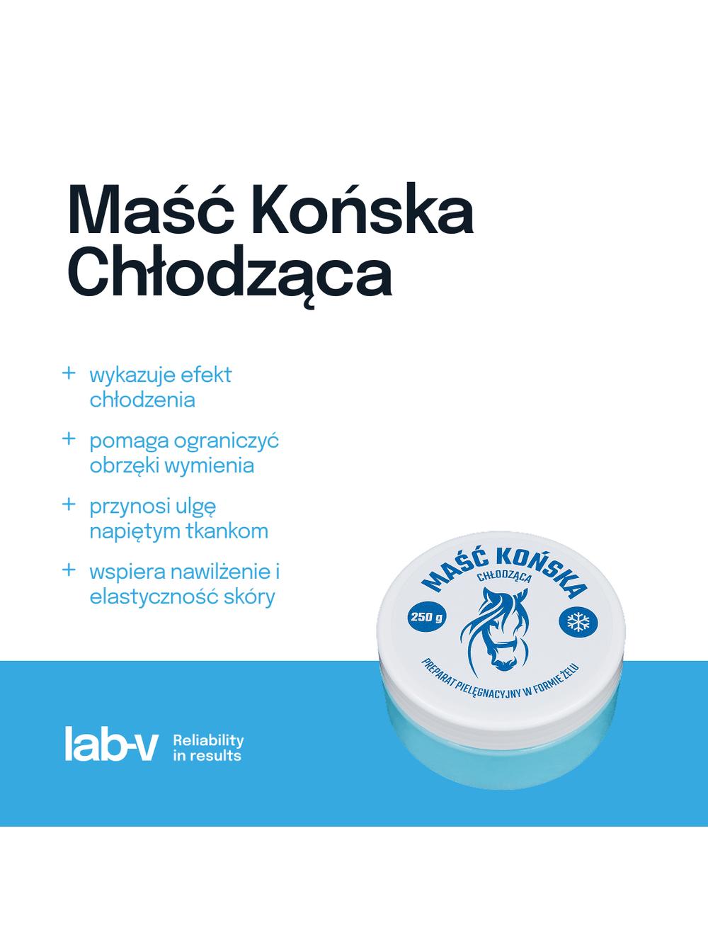 Lab-v Maść Końska Chłodząca - Maść Na Skórę Wymienia Gruczołu Mlecznego Dla Krów 250g