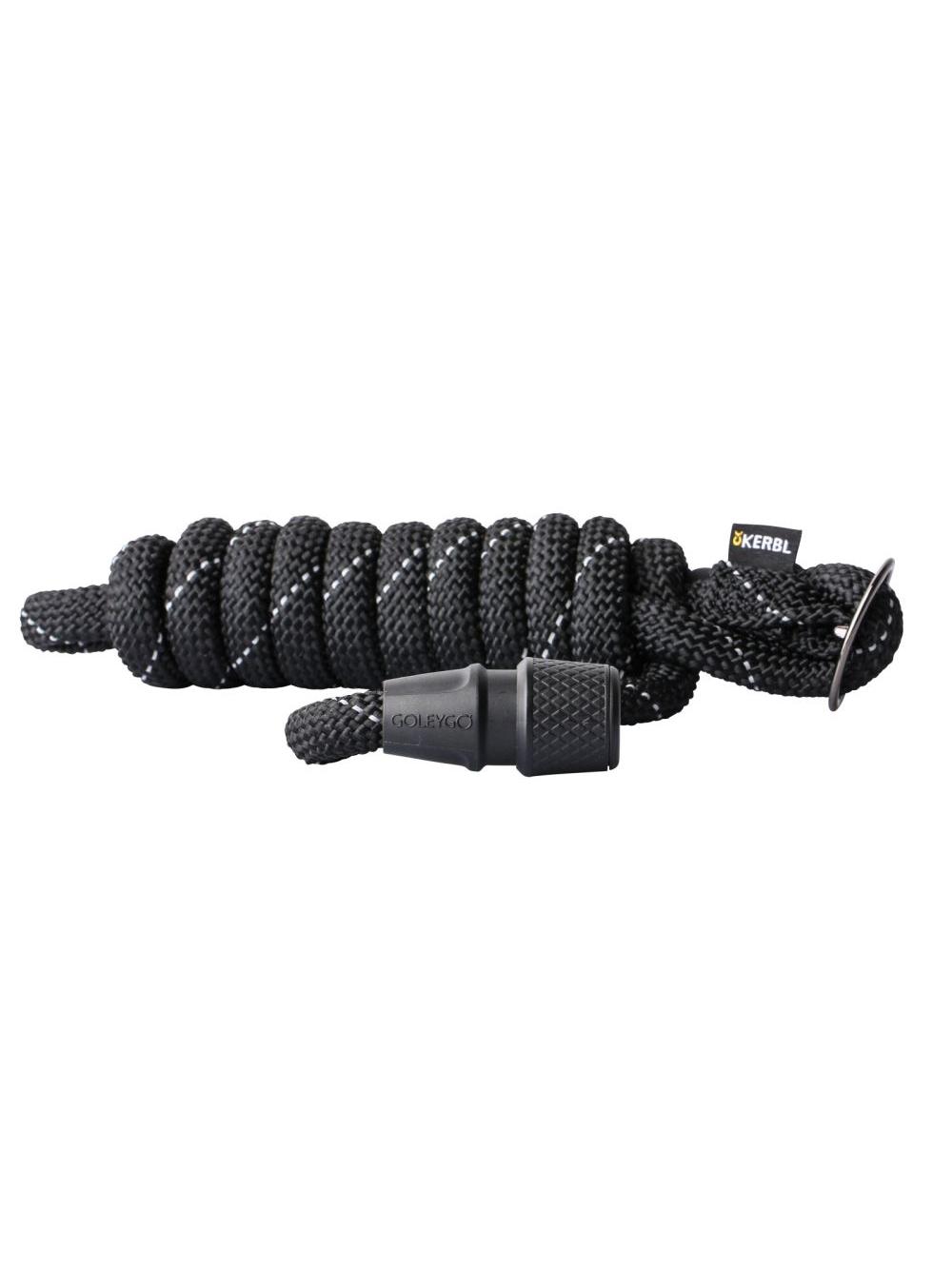 KERBL Smycz sznurkowa GoLeyGo, z Adapterem,czarna, 8mm x 140-200cm,S,max.15kg