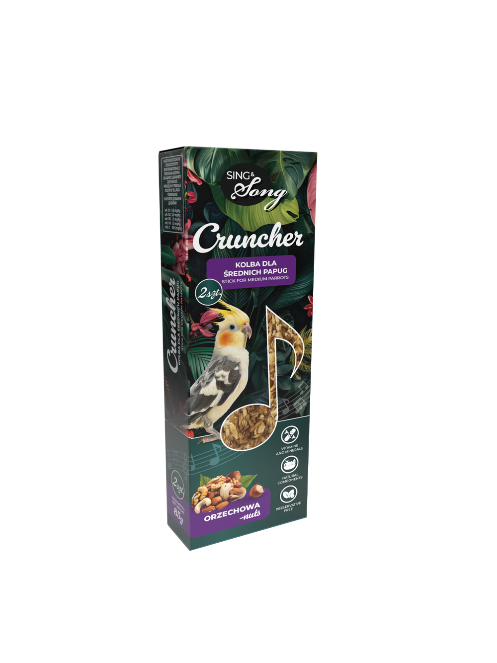 SING&SONG cruncher dla średnich papug 85g orzechowy