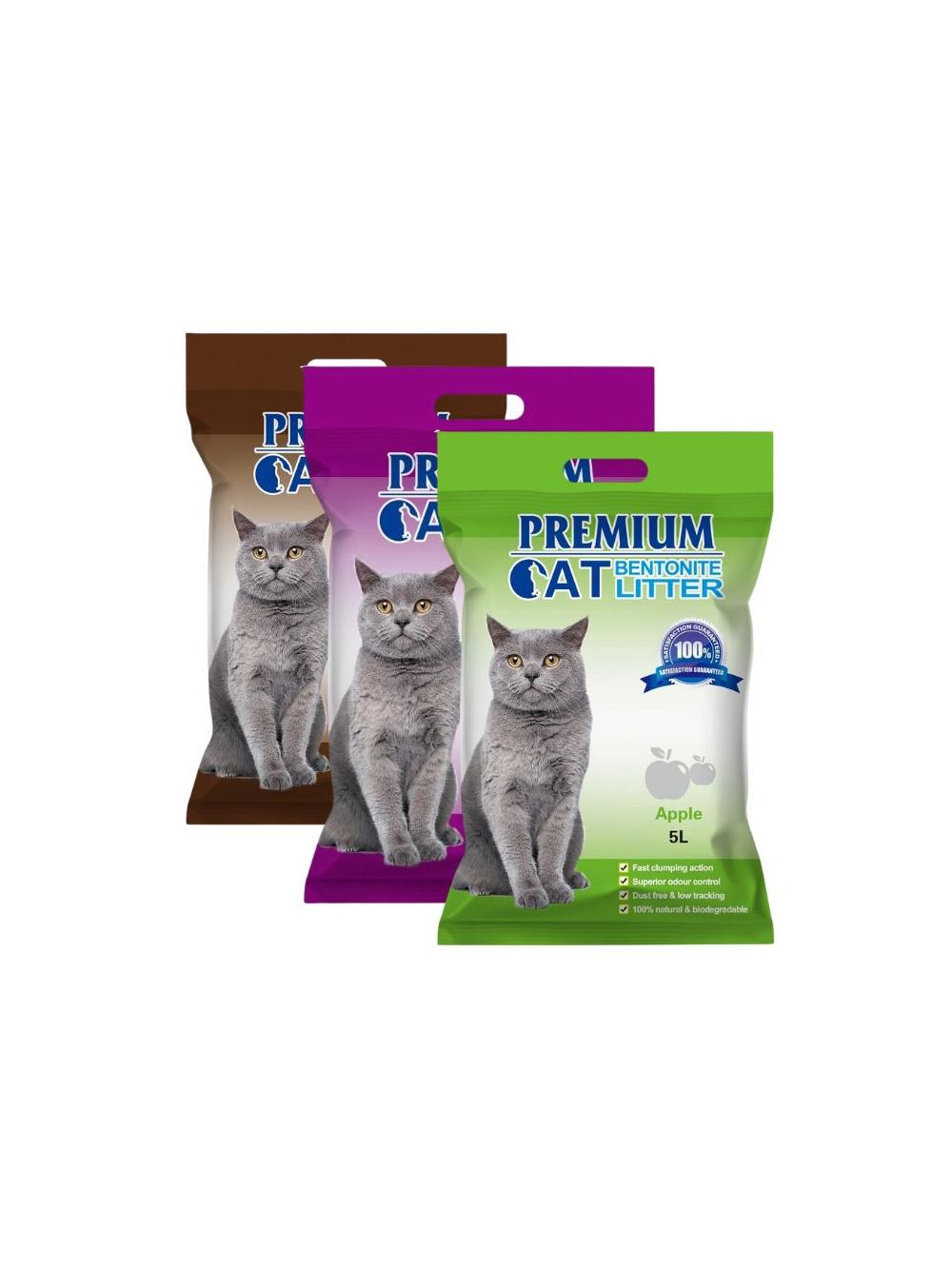 Premium Cat Żwirek Bentonitowy Zbrylający - Mix 3x5L