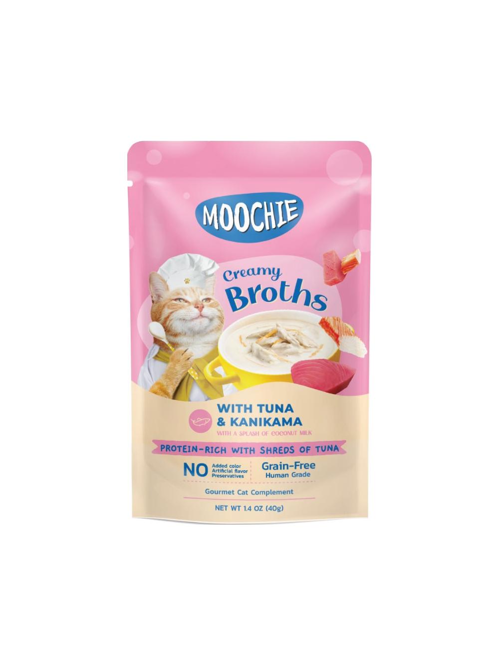 MOOCHIE Creamy Broths With Tuna & Kanikama Grain-Free 40g Kremowy bulion z tuńczykiem i kanikamą