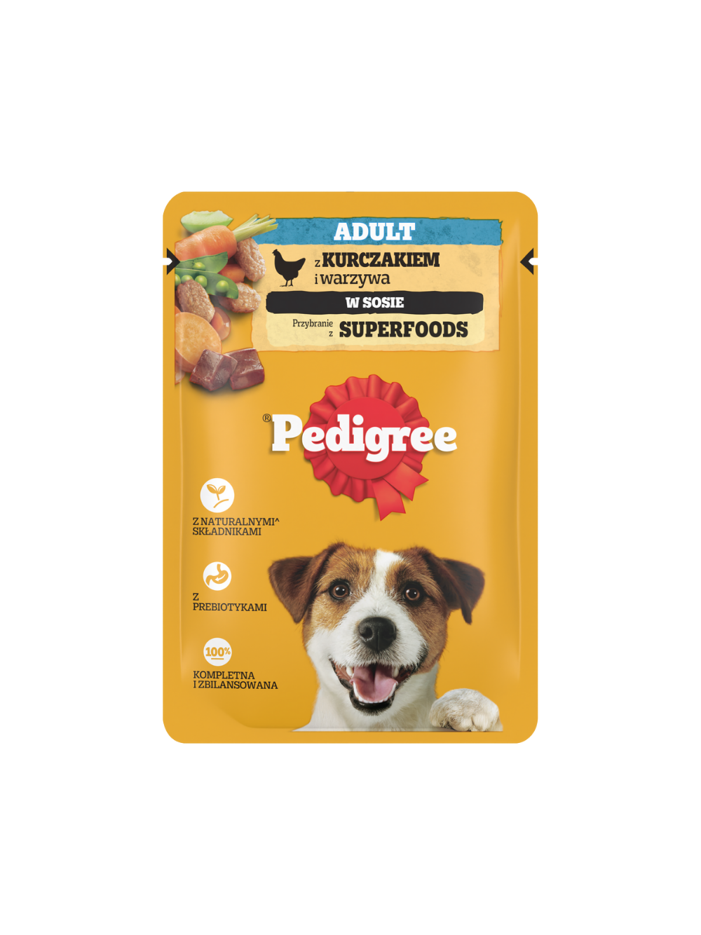 PEDIGREE Adult saszetka 100g - mokra karma dla psów z kurczakiem i warzywami w sosie