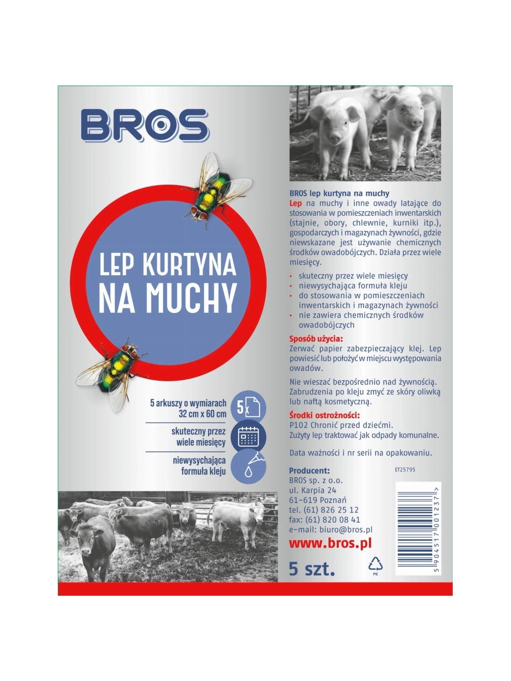 BROS Lep kurtyna na muchy 5szt.