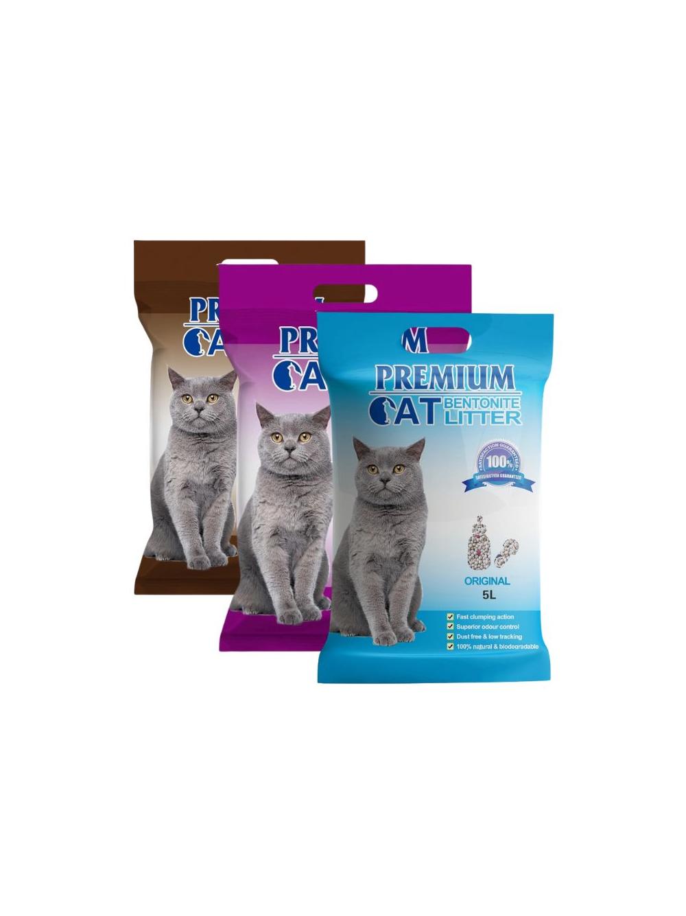 Premium Cat Żwirek Bentonitowy Zbrylający - Mix 3x5L