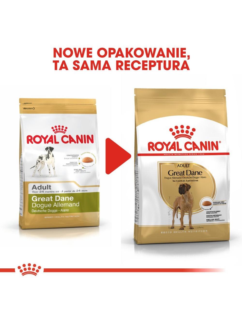 ROYAL CANIN Great Dane Adult 12kg karma sucha dla psów dorosłych rasy dog niemiecki  + niespodzianka dla psa GRATIS!