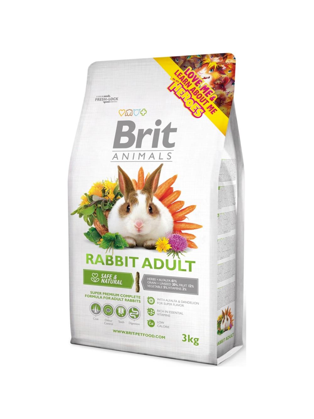 BRIT Animals Rabbit Adult Complete 3kg dla królika