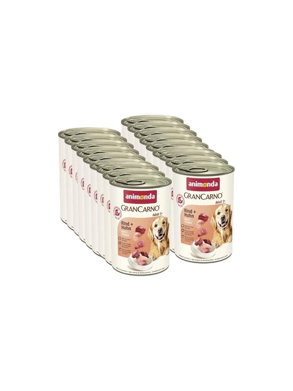 ANIMONDA GranCarno Adult Dog smak: Wołowina + kurczak 18x400g