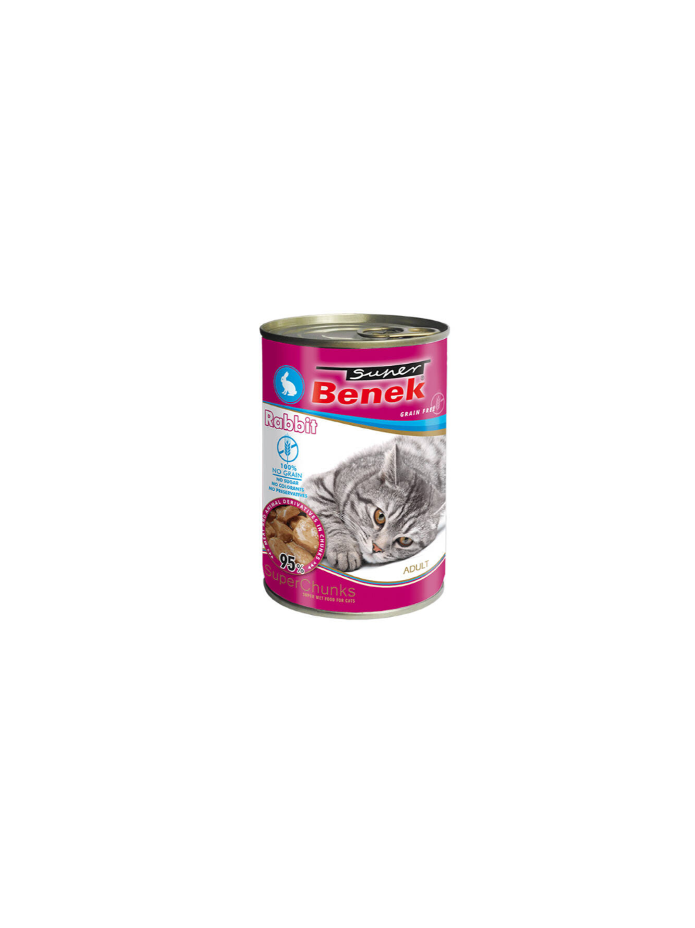 Super Benek KOT bezzbożowe kąski z królikiem w sosie 10x415g