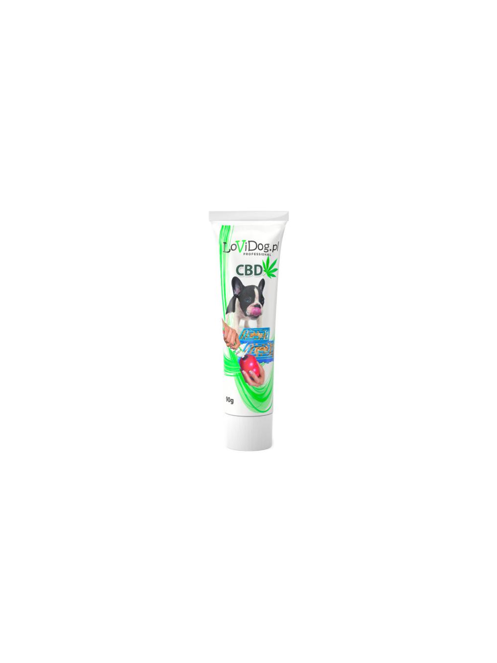 Lovi Dog Snack Premium Pate With CBD - pasztet dla psa w tubce, z wątróbką i suszem konopnym 90g