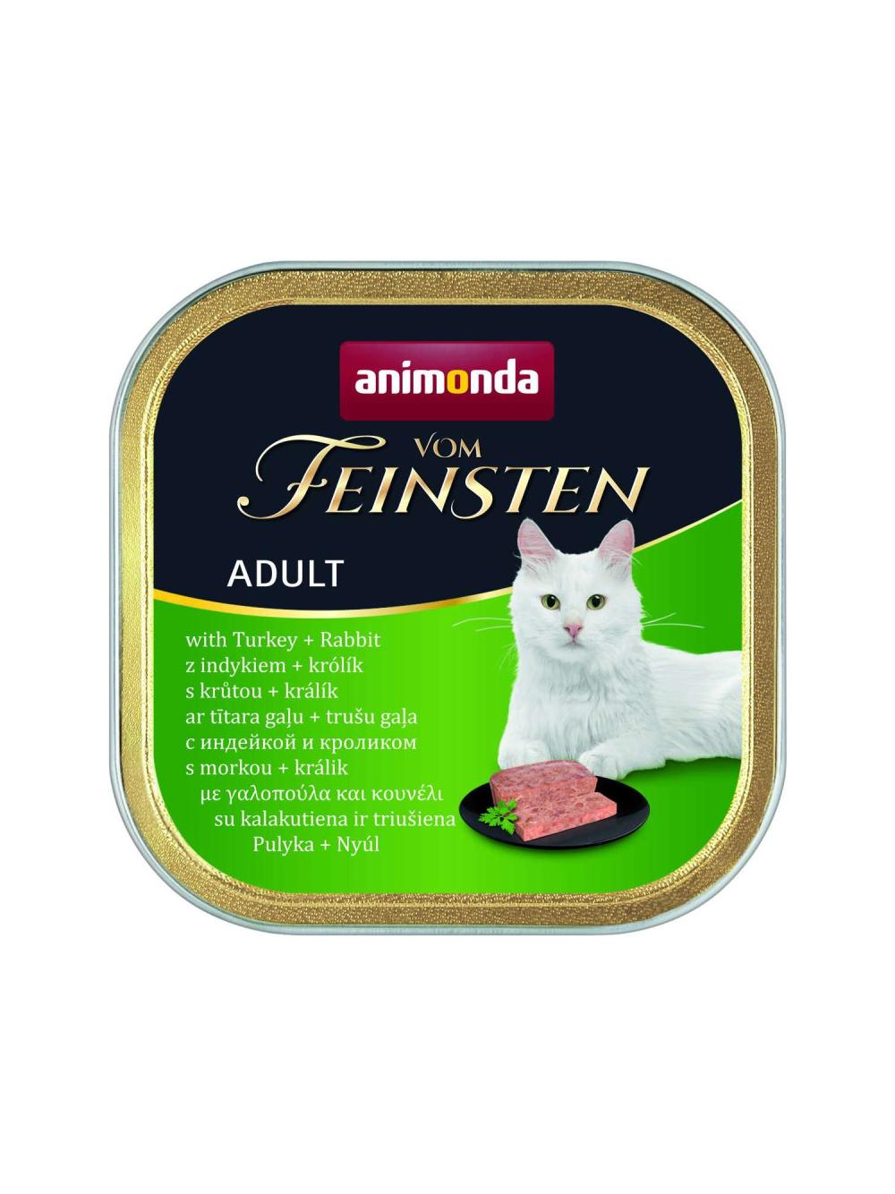 ANIMONDA Vom Feinsten Adult Cat smak: z indykiem i królikiem 100g