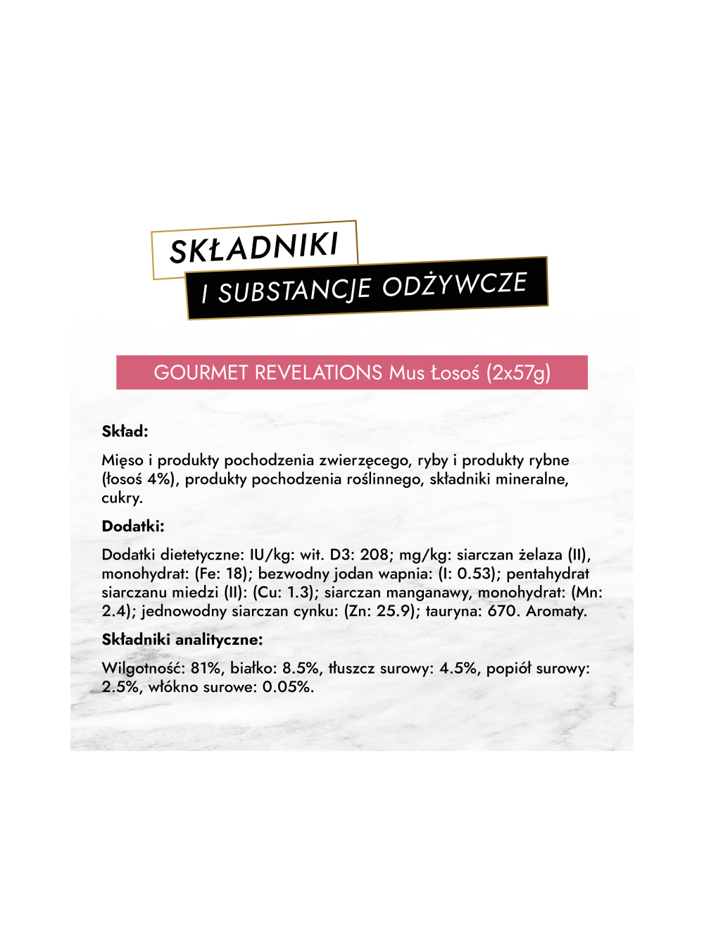 Gourmet Revelations Karma dla kotów mus z łososiem 12x(2x57g)