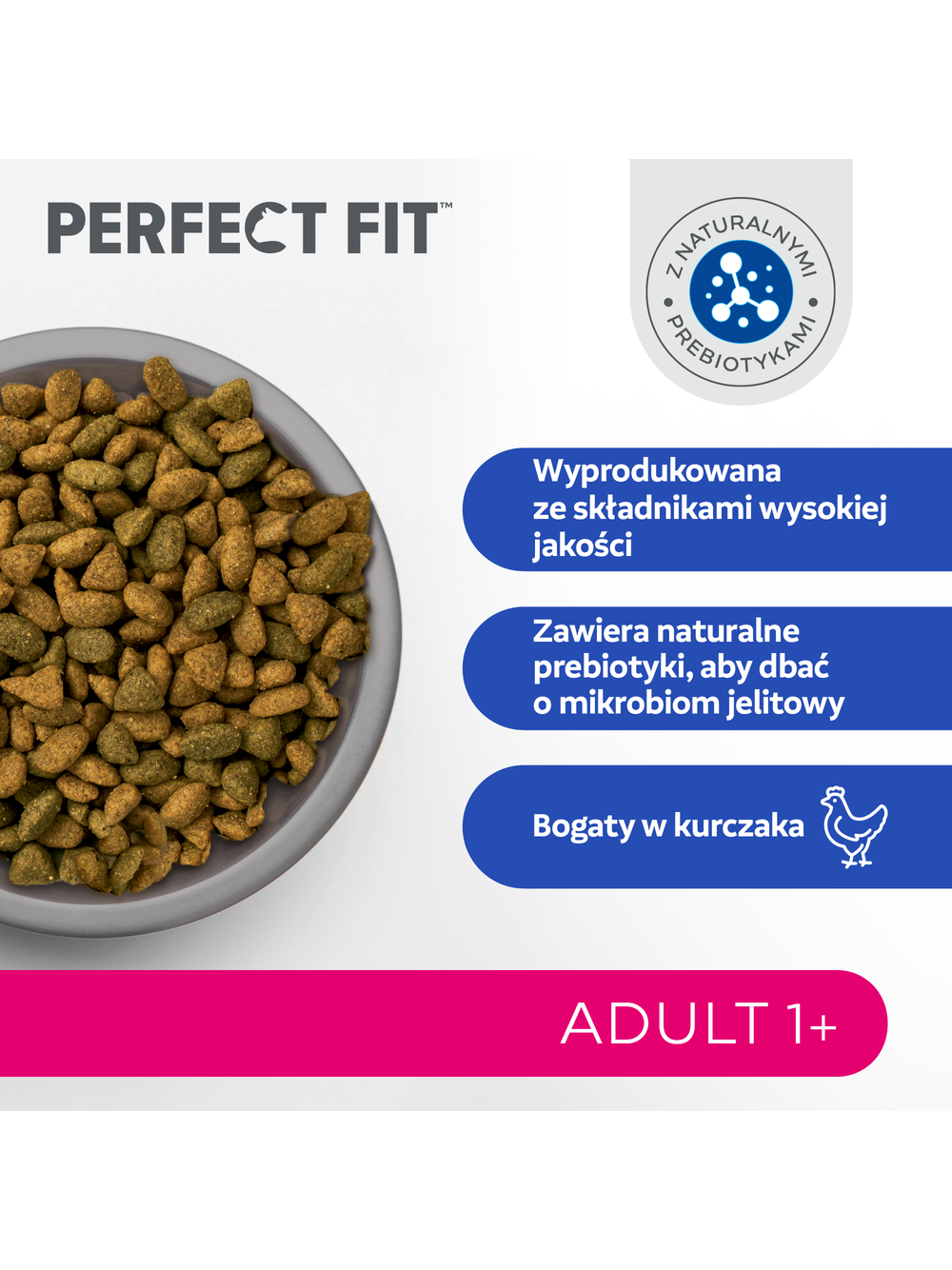 Perfect Fit™ - sucha karma pełnoporcjowa dla dorosłych kotów, bogata w kurczaka 7 kg / Opakowanie uszkodzone (7645) !!!