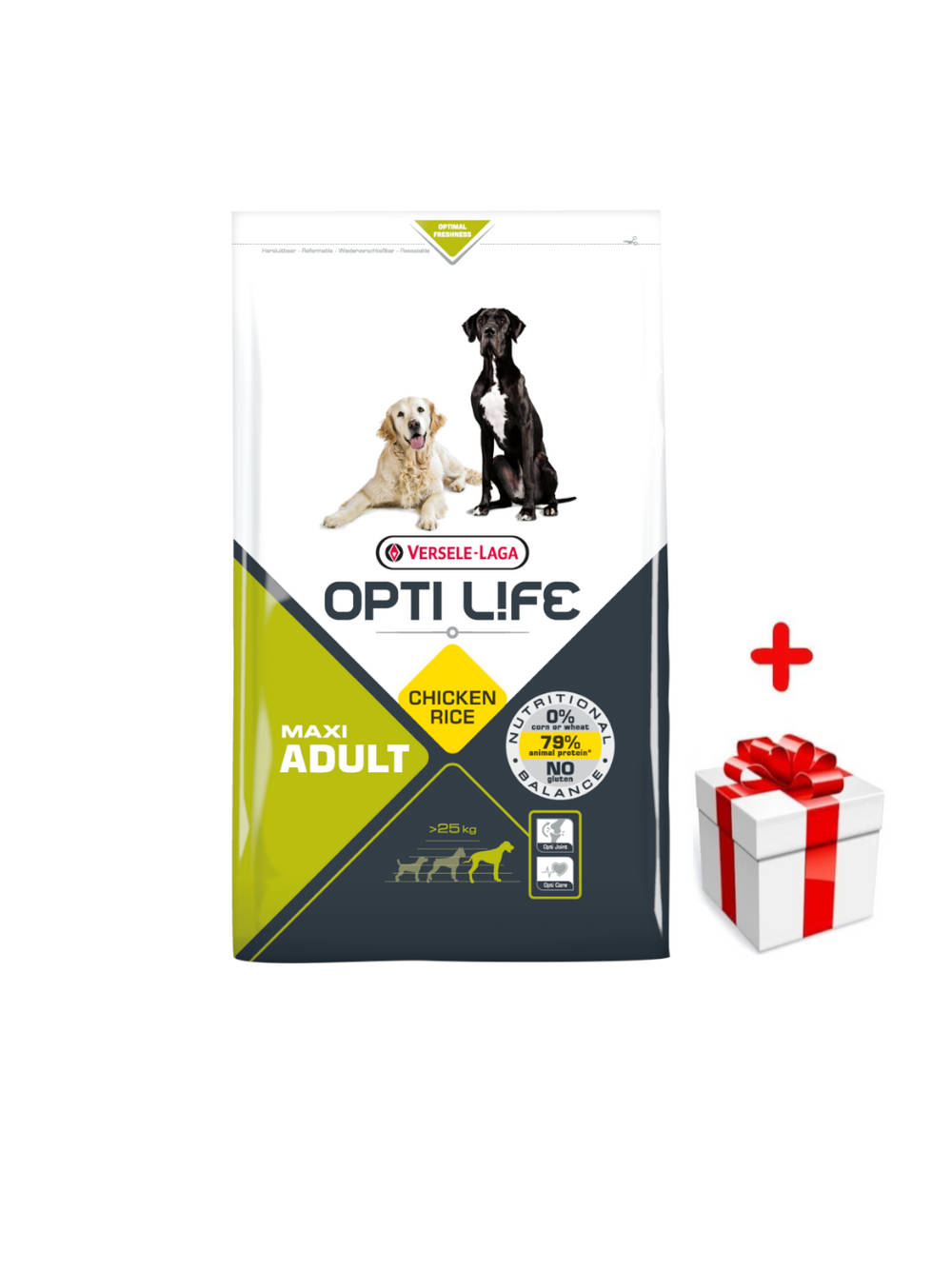 VERSELE-LAGA Opti Life Adult Maxi 12,5kg - z kurczakiem - dla dużych ras + niespodzianka dla psa GRATIS!