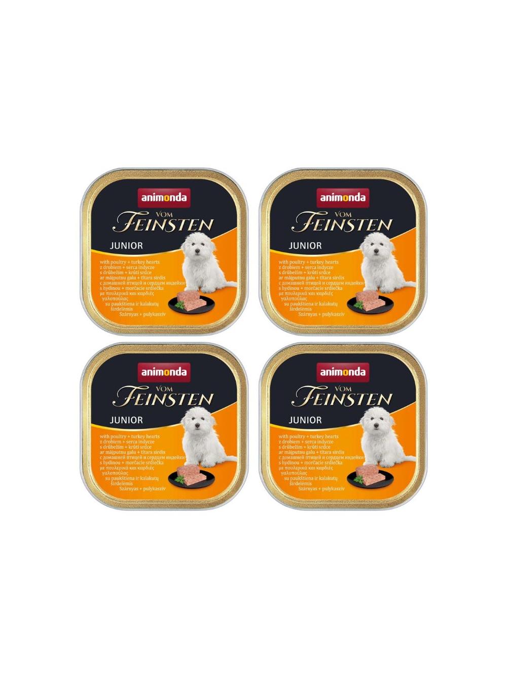 ANIMONDA Dog Vom Feinsten Junior smak: drób i serca indyka 22x150g