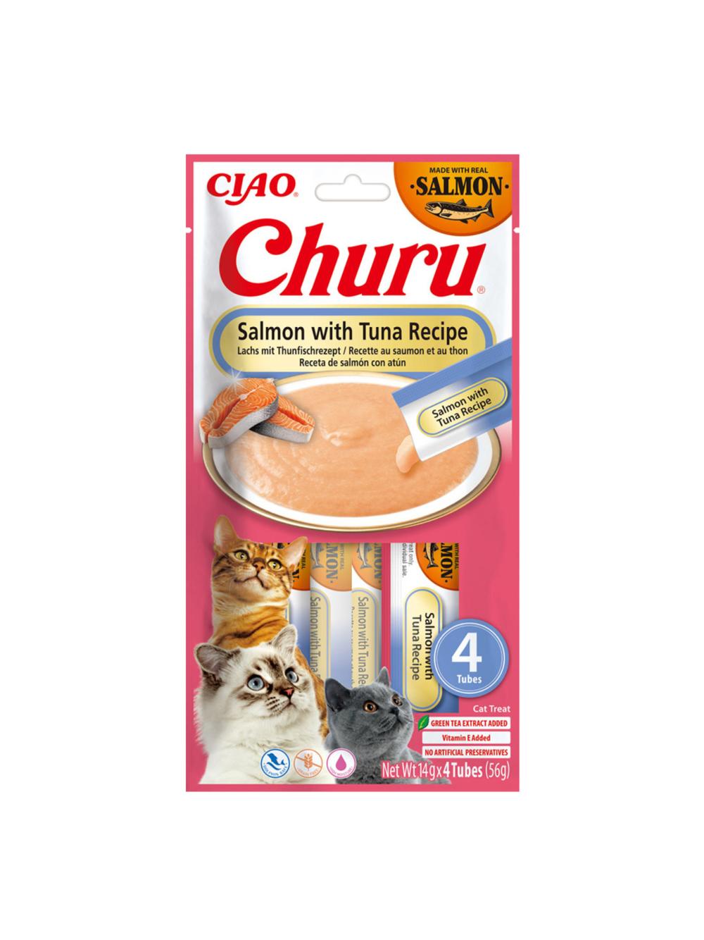 INABA CAT CHURU Salmon With Tuna 4x14g