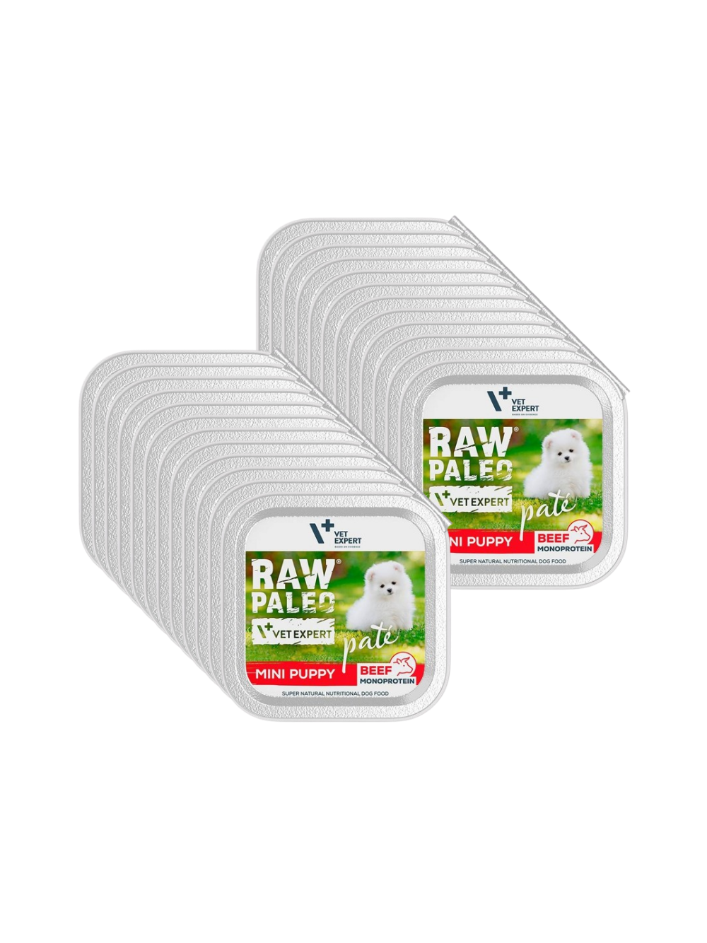 Vetexpert Raw Paleo Pate Mini Puppy Beef 24x150g - wołowina tacka