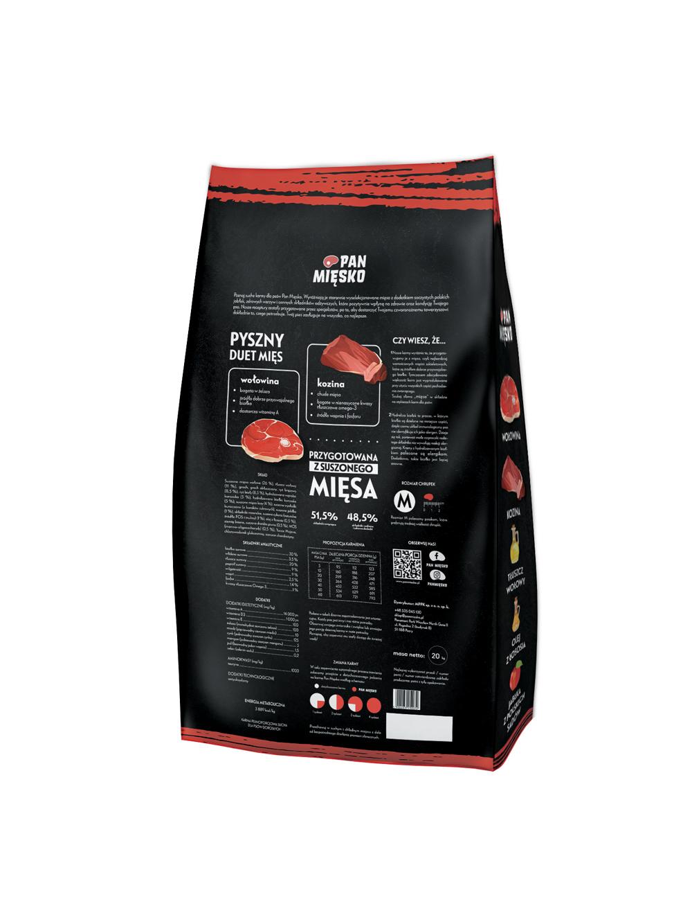 PAN MIĘSKO Wołowina z koziną M 20kg