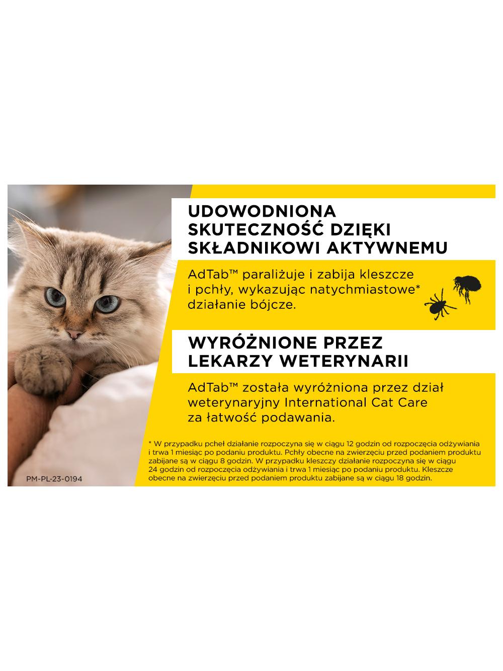 ELANCO 3xAdTab 12mg tabletki na pchły i kleszcze dla kotów 0,5-2 kg