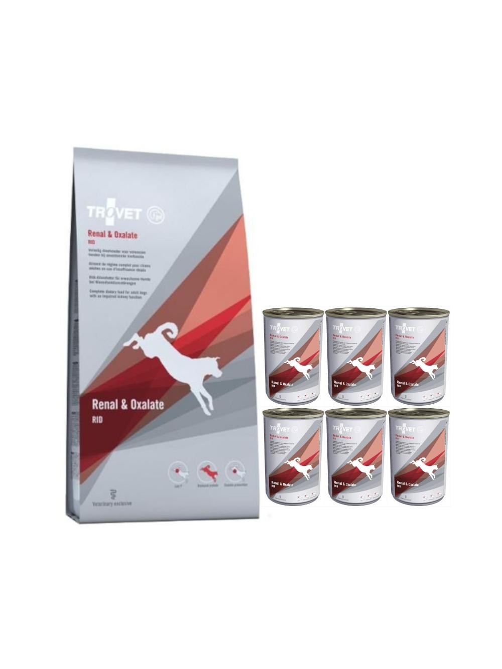 TROVET RID Renal & Oxalate (dla psa) 12,5kg + RID Renal & Oxalate 6x400g
